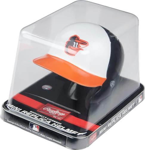 Rawlings MLB Mini Replica Baseball Helmet - Baltimore Orioles with Display Stand