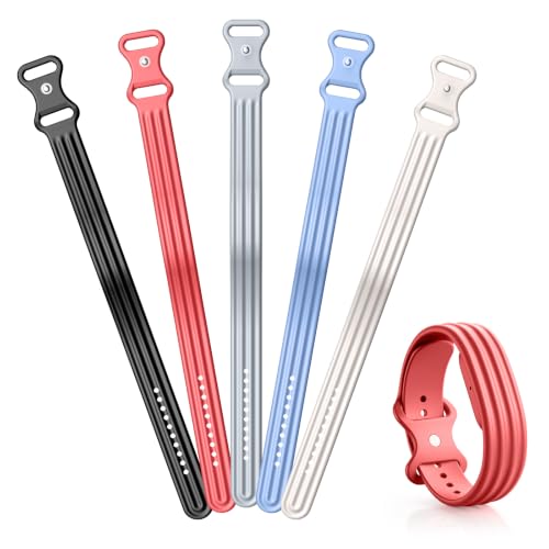 TiMOVO Replacement Silicone Active Band for Fitbit Air 5 - Small, Royal Blue/Red/Gray/Black/Starlight