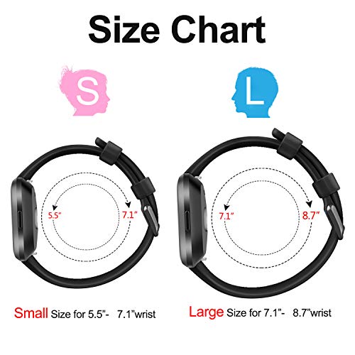 Soft Elastomer Sport Watch Band for Versa Series - Black, Large