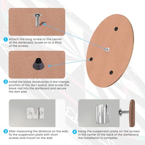 Dartboard Mounting Bracket Hardware Kit - Premium Steel