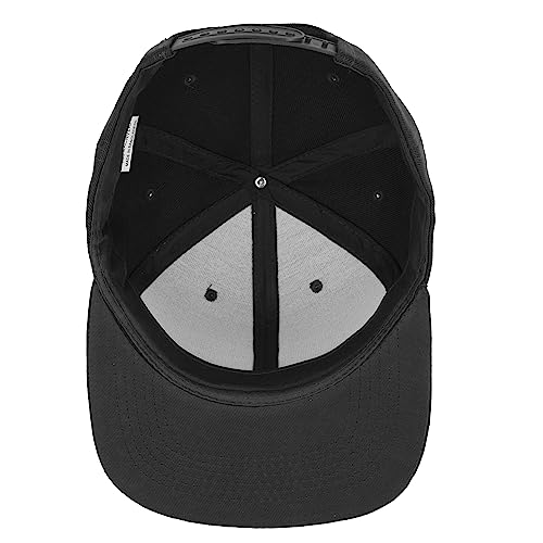 Gelante Adjustable Black Snapback Hat for Men - Flat Bill Baseball Cap - One Size