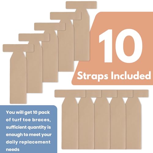 Kris-kikomy 10 Pack Turf Toe T-Straps 4x7.5 Inch Moleskin Splints for Big Toe Injuries