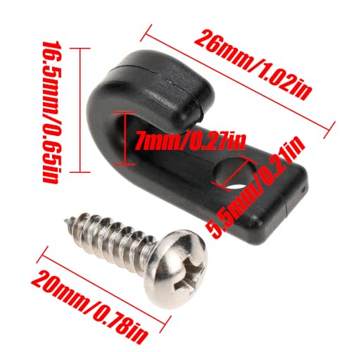 12 Pcs Black Nylon Kayak J-Hooks with Screws for Kayaking