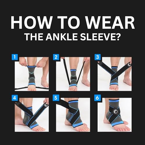 Ankle Compression Sleeve for Plantar Fasciitis Relief - Adjustable Support