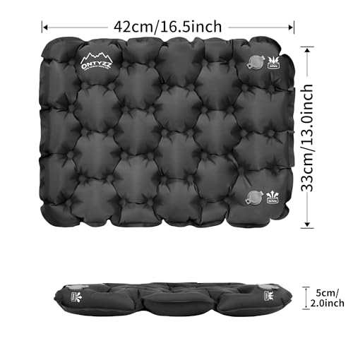Lightweight Inflatable Seat Cushion - Black, Mouth-Inflated