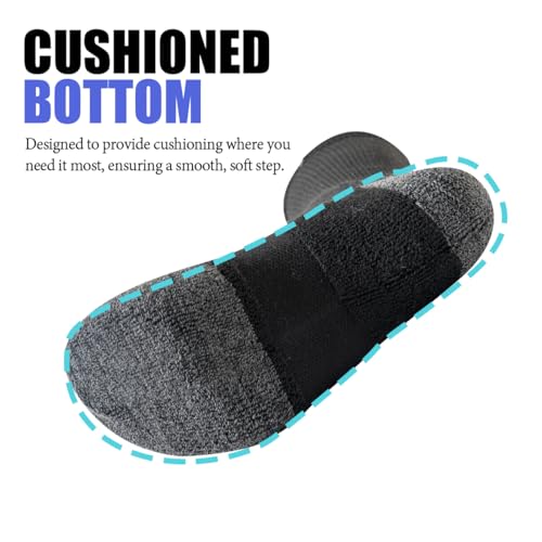 JOYNÉE Men's Black 5 Pairs Lightweight Breathable Crew Socks for Workout & Sports