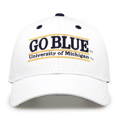 Michigan Wolverines Bar Design Adjustable Snapback Hat - White