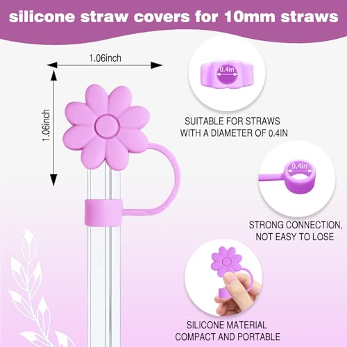 7-Piece Purple Silicone Accessories for Stanley Cups - Boot & Straw Covers