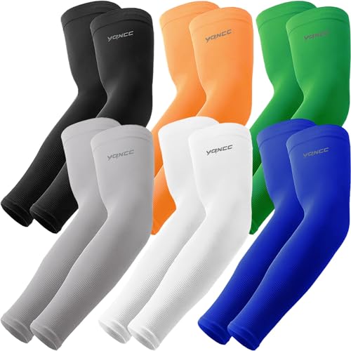 YQXCC 6 Pairs UV Sun Protection Cooling Sports Arm Sleeves - Multiple Colors