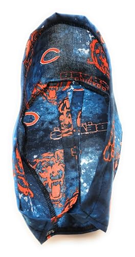 Cotton Scrub Hat with Sports Theme - Handmade Tie Back Cap