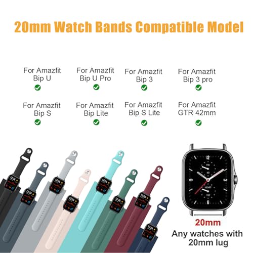 Soft Silicone Bands for Amazfit Bip 3 Pro - 2 Pack Black/Black