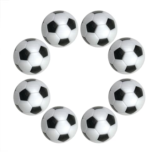 8 Pack Foosball Balls - 1.42 Inch Black & White Replacement Soccer Balls