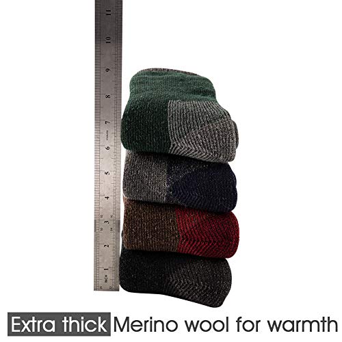 Men's Merino Wool Hiking Socks - Breathable Athletic Crew - 1 Pair Littlegaryyellowletter