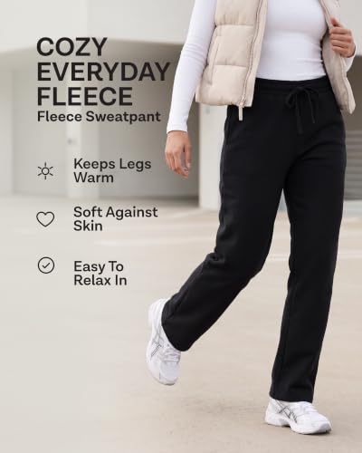 Real Essentials 3 Pack Women’s Fleece Lounge Sweatpants with Pockets
