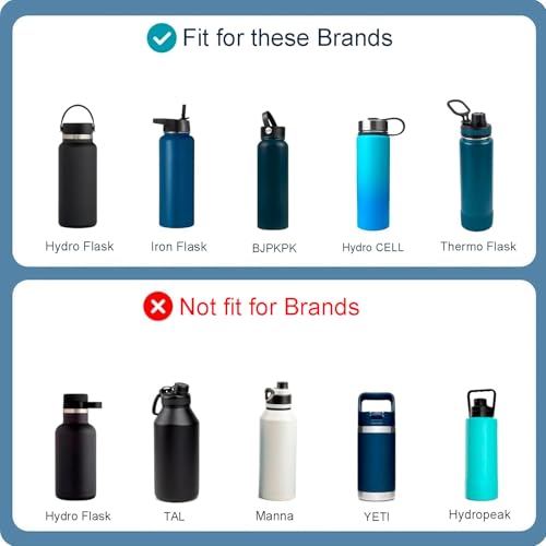 Wide Mouth Flip Lid with Handle for 12-64oz Water Bottles - Black