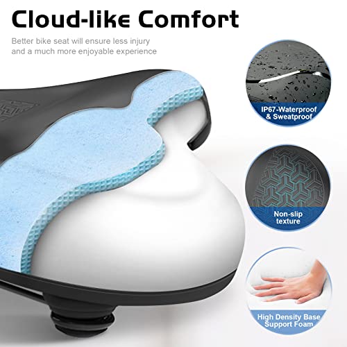 Twomaples Purple Extra Wide Bike Seat for Peloton & All Bikes - Ultra Comfort Oversized Saddle