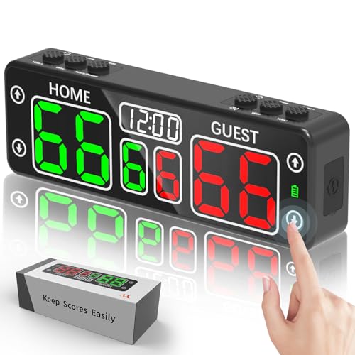 Mini Magnetic Electronic Scoreboard with Timer - Black