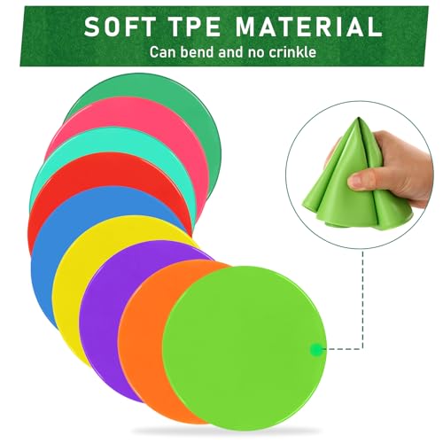 Agility Spot Markers Set - 18pcs Non-Slip Rubber Dots, 9-Inch for Gym & Sports Training