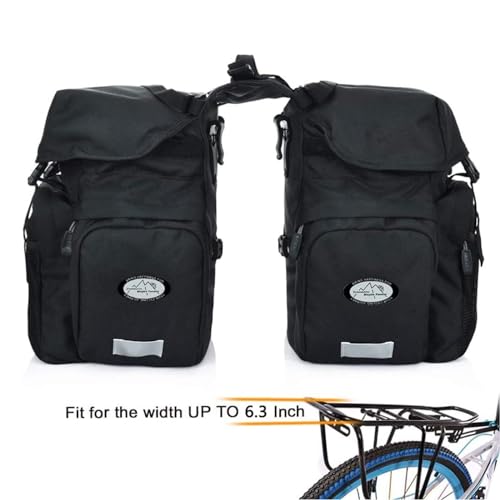 Green 50L Waterproof Bike Panniers with Reflective Trim & Rain Cover - Durable Cycling Storage