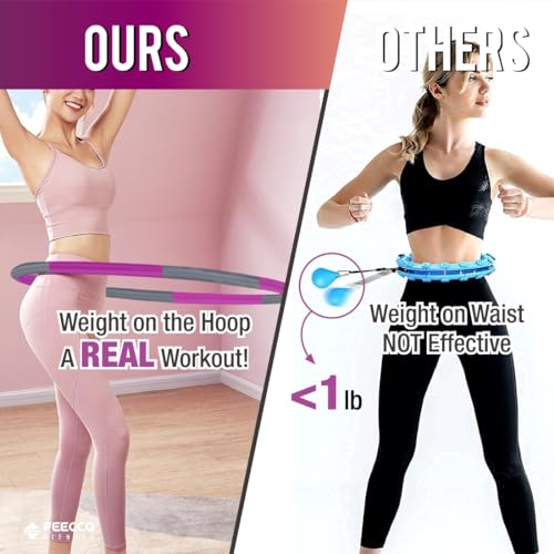 Weighted Fitness Hoop - 8 Detachable Sections, 4.2LB - Purple