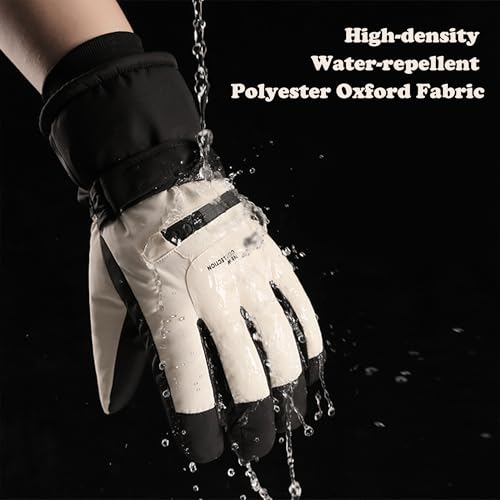 Waterproof Insulated Ski Gloves with Pocket - Men's Black 11.5x4.7in