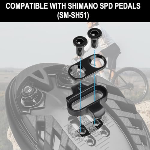 2-Hole MTB Bike Cleats for SPD Pedals - Durable Chrome-Molybdenum Steel