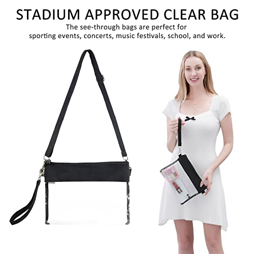 Clear Stadium Bag - Transparent Crossbody Purse for Events