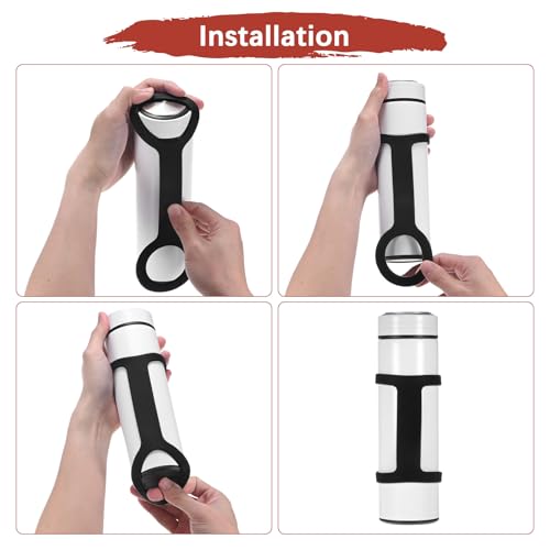 Water Bottle Handle Carrier Strap - 2PCS, Black - Ideal for Running, Hiking & Gym