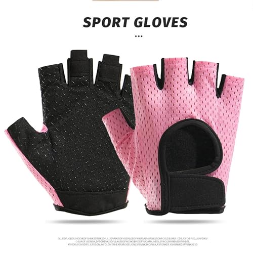 Fingerless Workout Gloves for Women - Pink, Excellent Grip