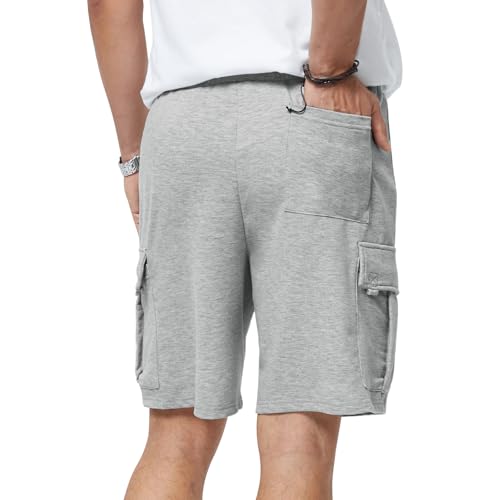Mens Casual Cargo Shorts with Drawstring Elastic Waist – 5-Pocket Gym Jogger