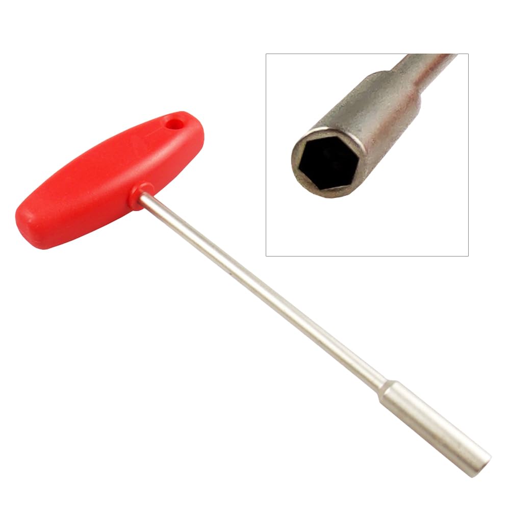 ULTECHNOVO Bike Concealed Spoke Wrench T Shape Sleeve Wrench Wire Adjust Spoke Tool Hexagonal Hole Bicycle Wheel Repair Tool 6.10X2.99X0.90In