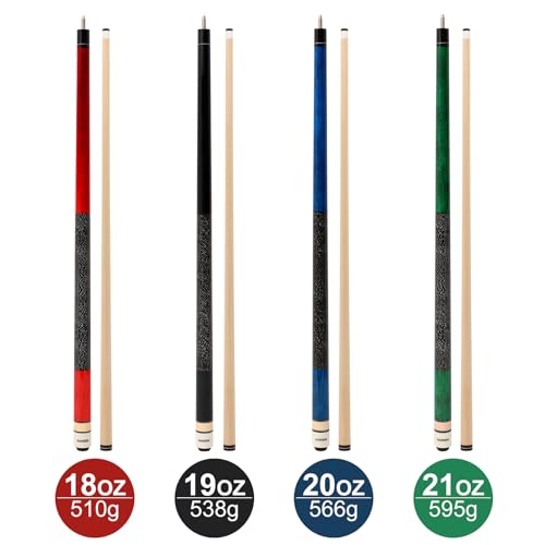 Premium Canadian Maple Pool Cue Stick Set - 58 Inch, 4 Colors