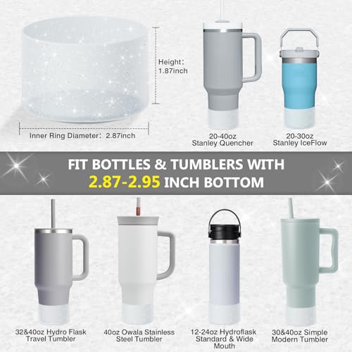 Glittering Silicone Boot for Stanley Quencher 40oz - Clear