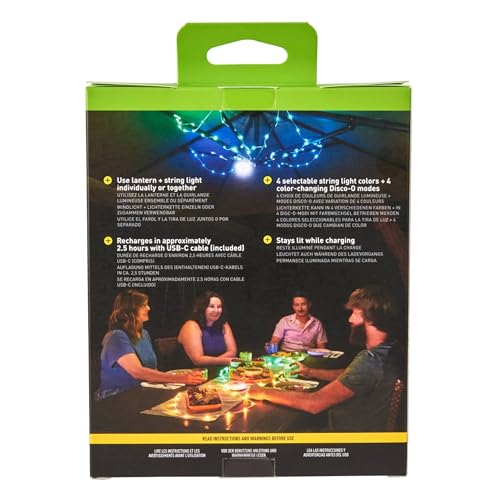 Nite Ize Radiant StarLit Rechargeable Lantern & String Lights, Waterproof, 200 Lumens