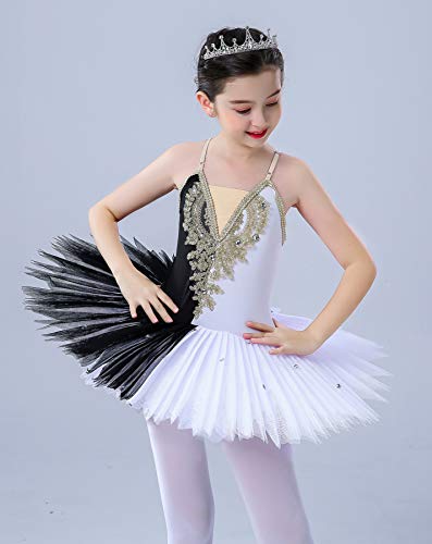 Girls' Ballet Swan Lake Tutu Costume for 6-7 Years Black & White