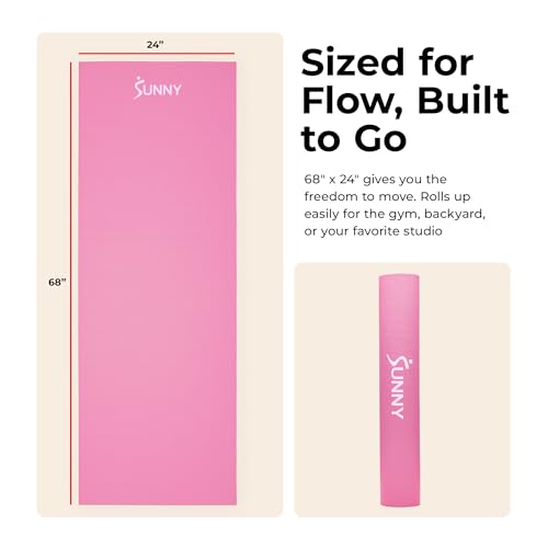 Yoga Mat - Non-Slip Support for Home & Gym - Classic Pink