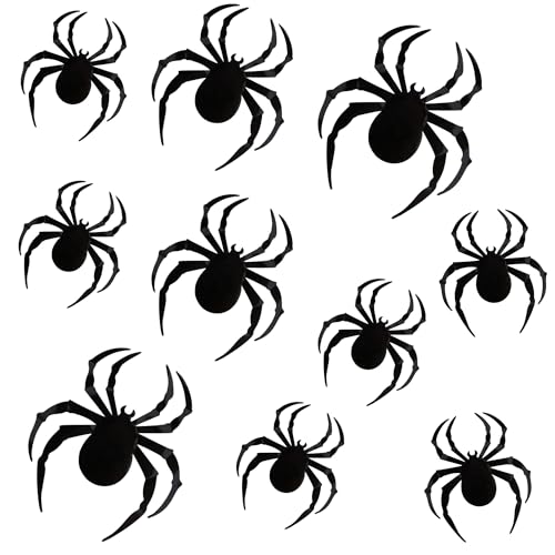 24Pcs Halloween Wall Decorations Big Spider Decoration DIY Halloween Party Supplies 3D Pvc Spider Decoration Stickers Halloween Decor Home Wall Window Halloween Decorations Indoor Outdoor