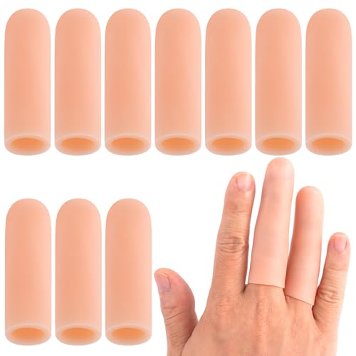 10pcs Silicone Gel Finger Cots - Small Beige Finger Protectors