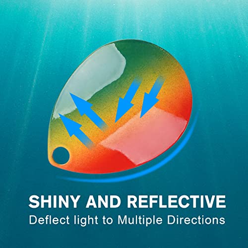 SILANON 35pcs Colorful Green & White Spinner Blades Kit for DIY Fishing Lures