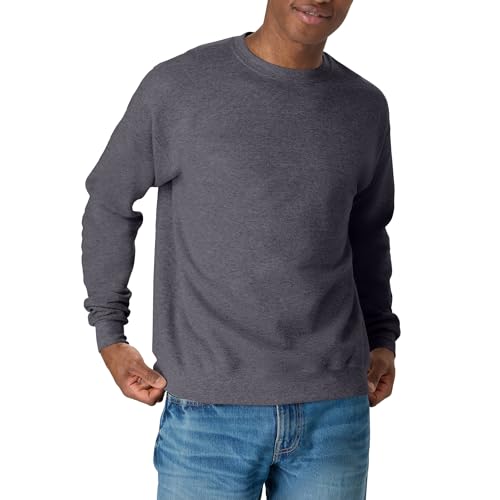 Hanes Men's EcoSmart Fleece Crewneck Sweatshirt Charcoal Heather Large - Big & Tall