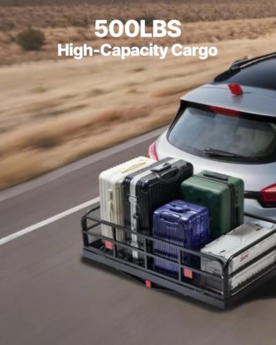 Hitch Cargo Carrier 60x24x14 in - 500lbs Capacity, Steel Rack
