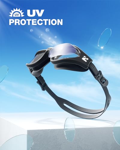 ZIONOR G1 Air Polarized Swim Goggles Adult Black Frame Clear Lens - Open Water & Pool