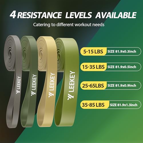 LEEKEY Resistance Bands Set for Pull Up Assistance & Exercise