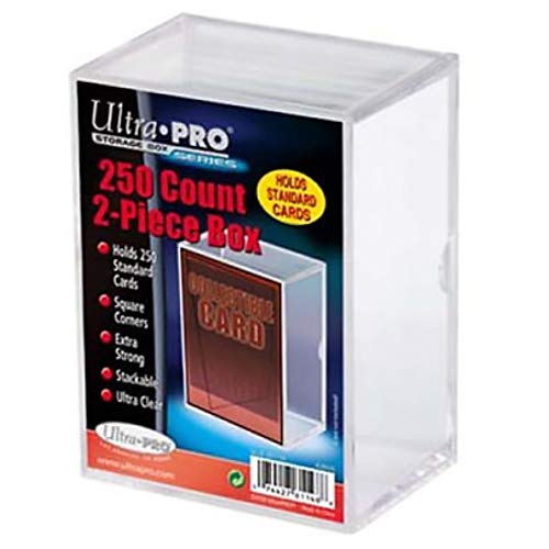 Ultra Pro Mens 2-Piece Card Storage Box | 250 Count Clear Trading Deck Organizer