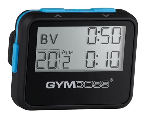 Compact Interval Timer with Stopwatch for HIIT & Strength Training - Black/Blue