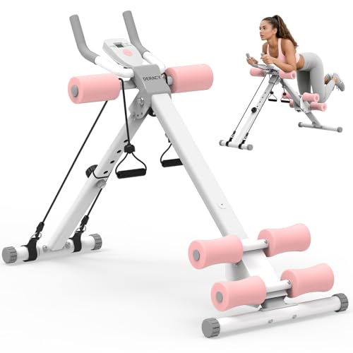 Adjustable Ab Workout Machine - Foldable Core Trainer - White