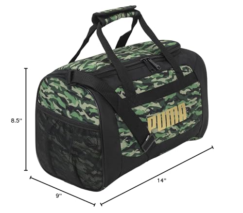 PUMA Kids' Transformation 14" Duffel Bag - Green Camo/Gold, One Size