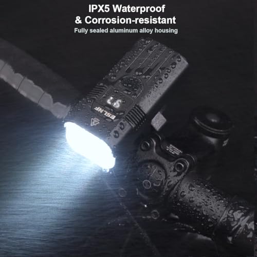 2000LM Bike Light Set with 4 LED Front & Rear Lights, Waterproof & Shockproof