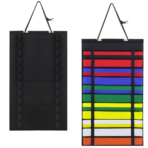 Karate Belt Display Rack - Holds 12 Martial Arts Belts
