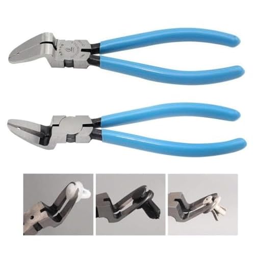 Diagonal Cutting Pliers Wire Flush Cutters Car Push Retainer Rivet Trim Clip Pry Puller Clips Panel Assortments Puller Auto Body Tools (Light Blue)